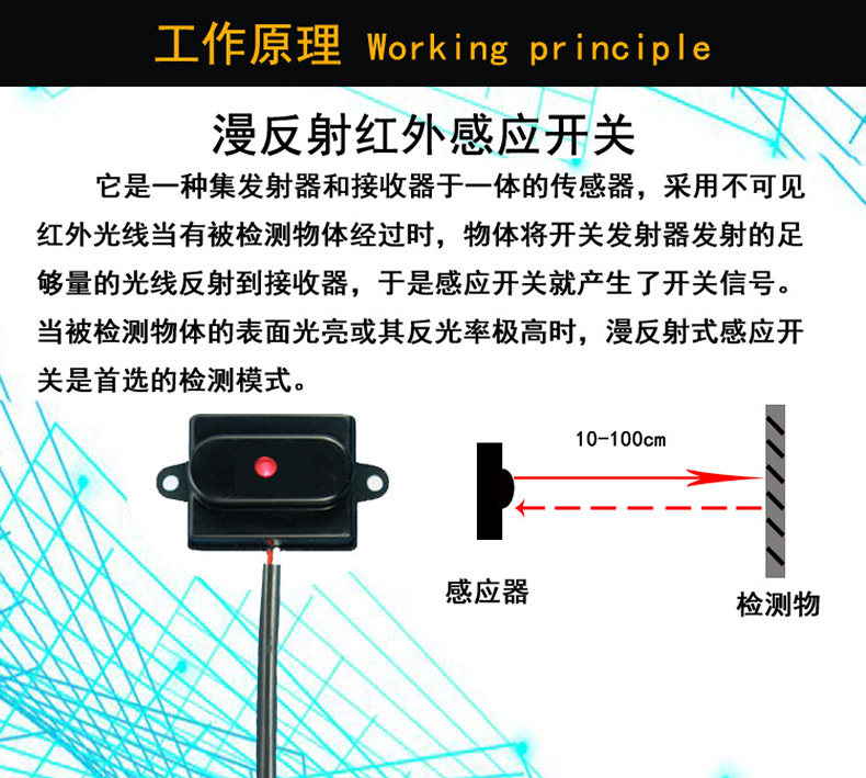 終端機(jī)魔鏡燈箱智能家居人體主動式紅外感應(yīng)開關(guān)5V-12V-24V感應(yīng)器